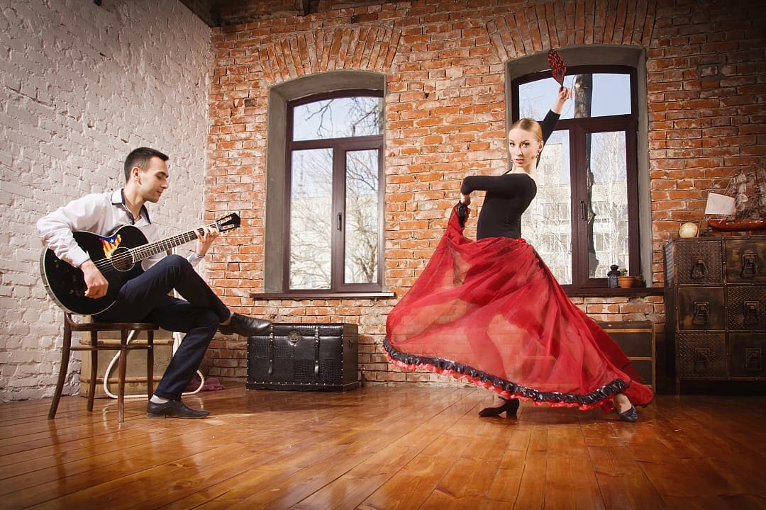 A flamenco dancer shows off her moves