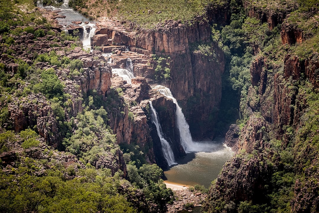 The Kakadu waterfalls in Australia.