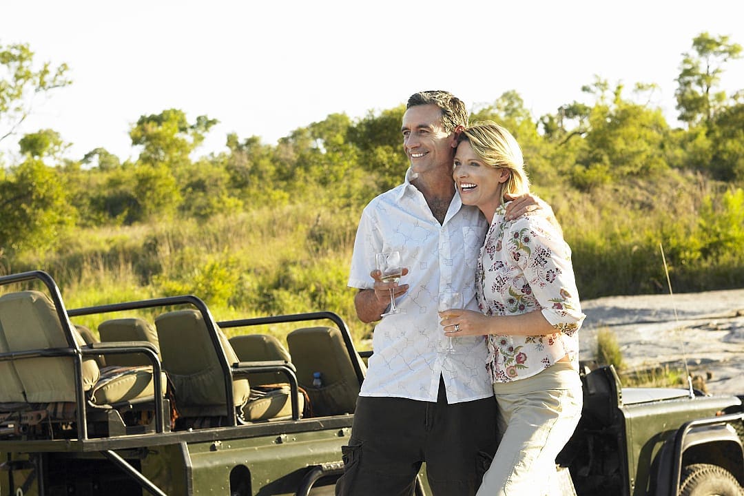 Couple at a safari in South Africa