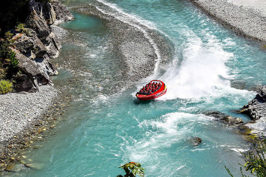 Jetboating the Dart river in New Zealand