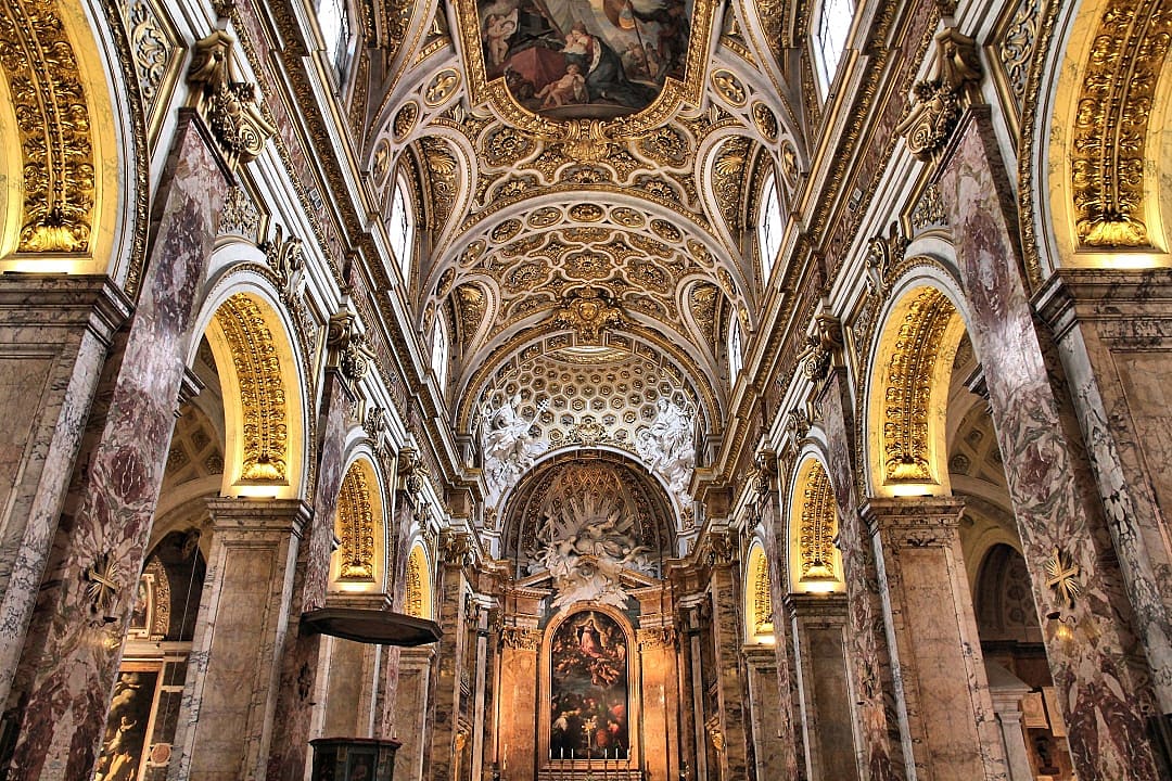 Interior view of Church of San Luigi dei Francesi in Rome