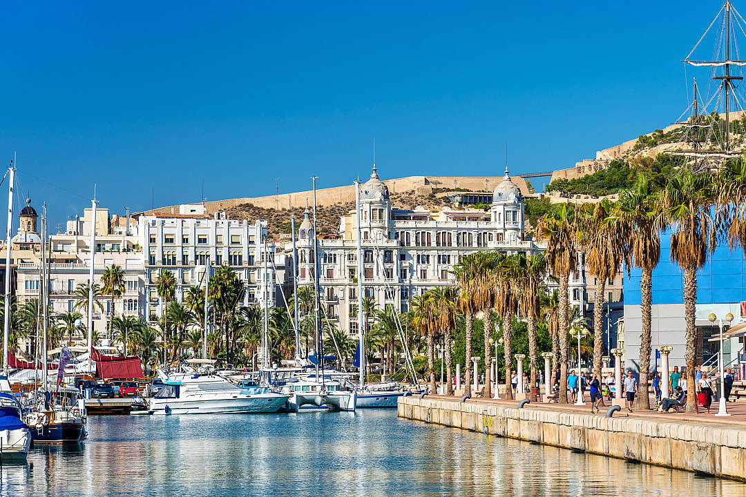 Promenade in the Marina of Alicante in Spain
