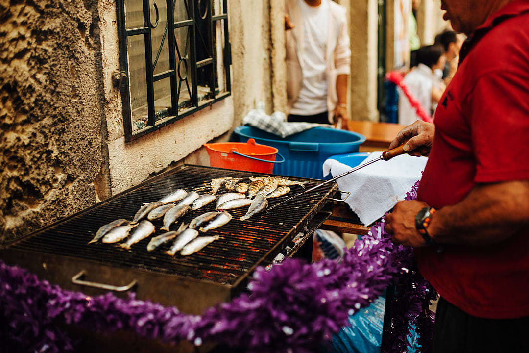 Grilled sardines, Lisbon, Portugal