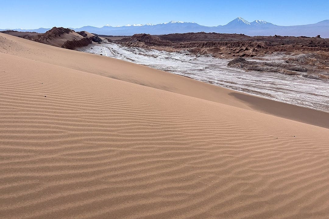 San dunes in Valle de la Luna in the Atacama Desert, Chila