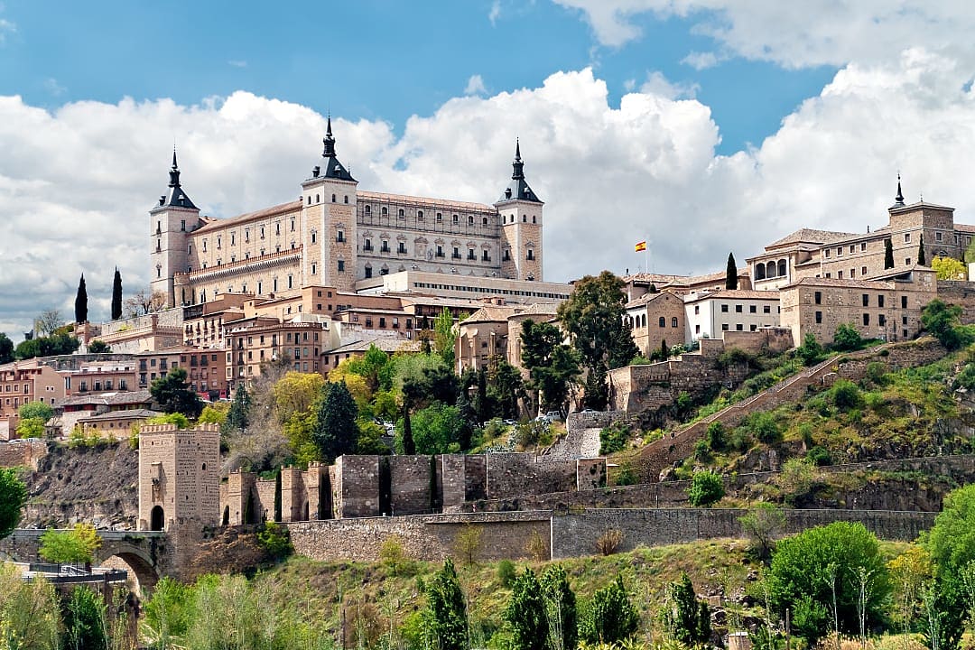 View of The Alcázar of Toledo in Spain.