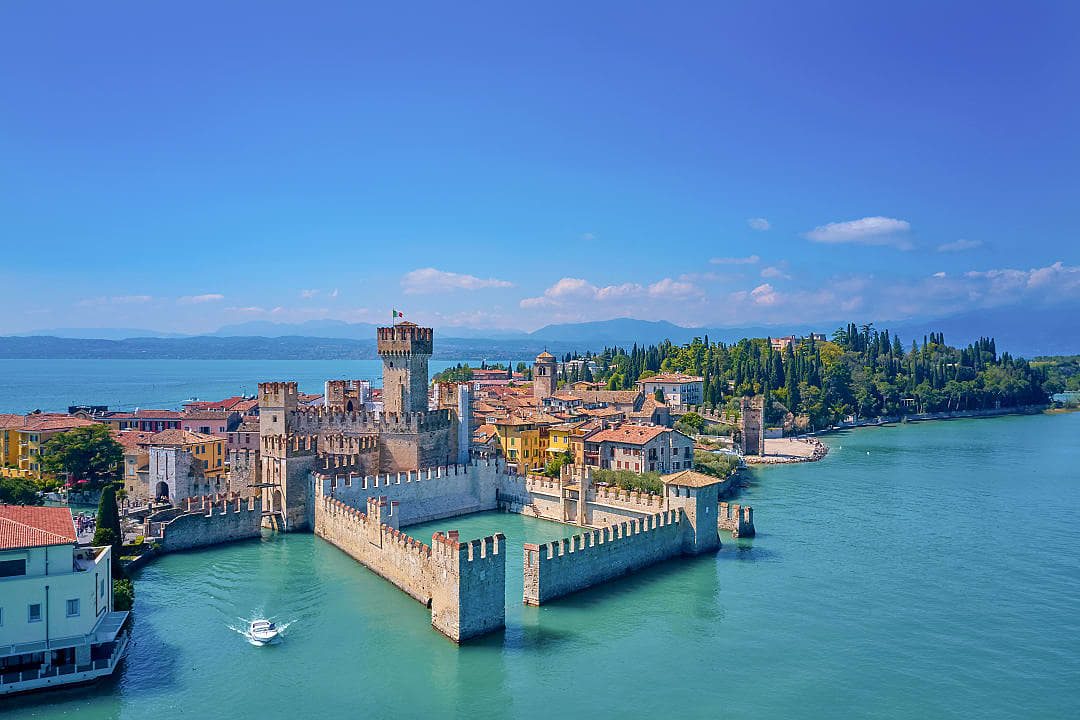 Scaligero Castle in Sirmione on Lake Garda, Italy