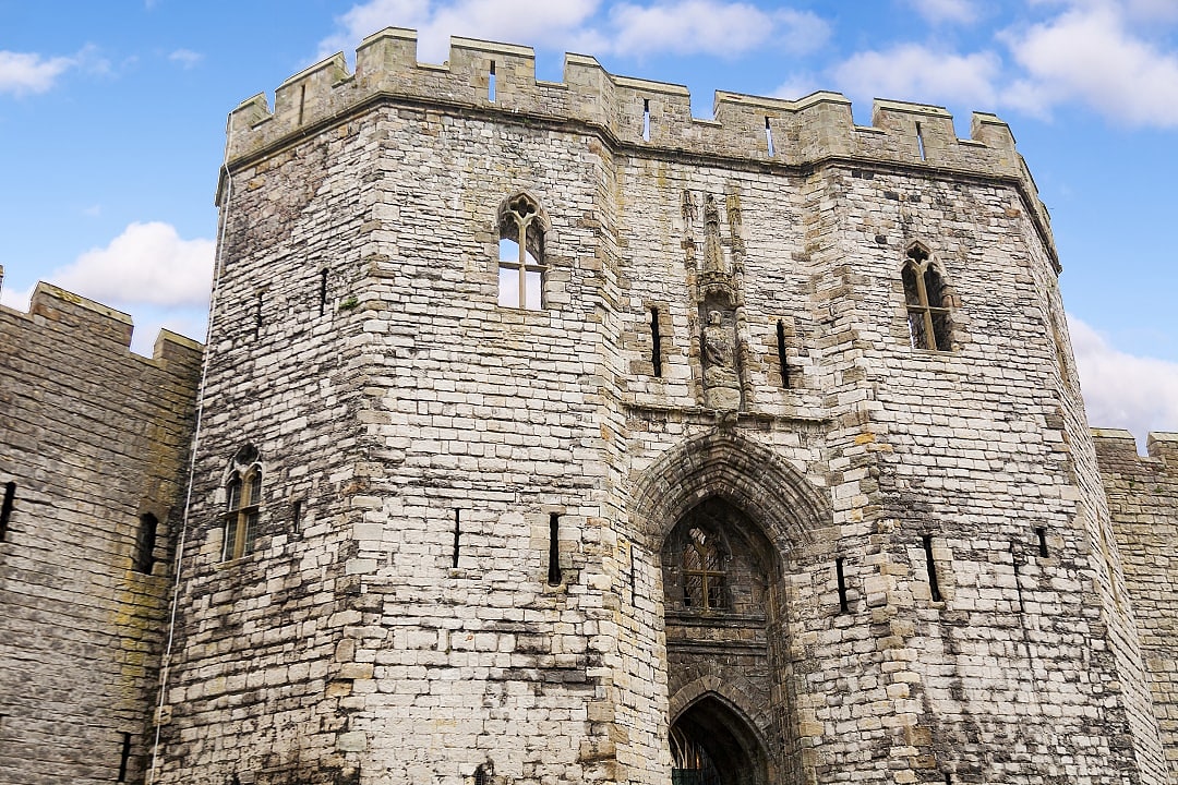  Caernarfon Castle entrance in Wales