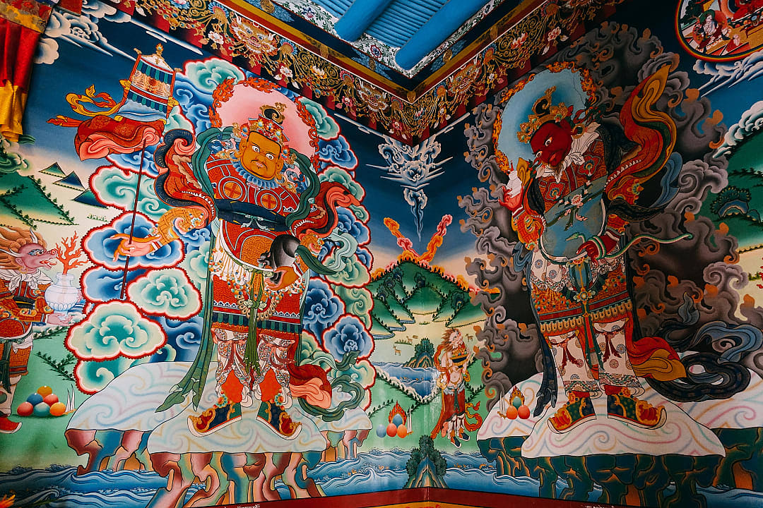 Sacred Art in a Buddhist Monastery in Ladakh.
