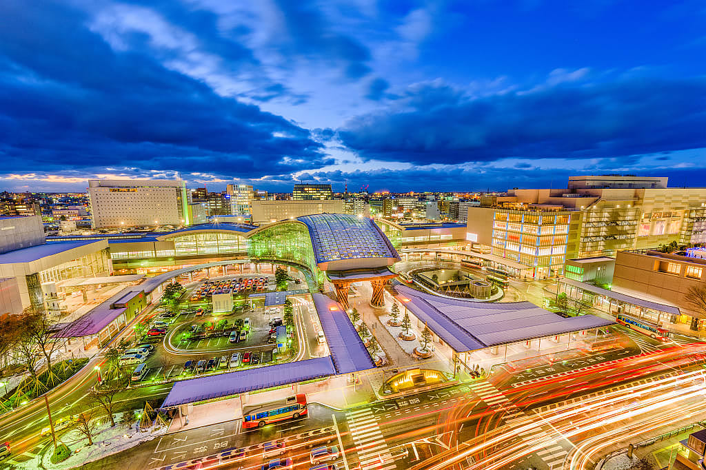 Transportation station in Kanazawa, Japan