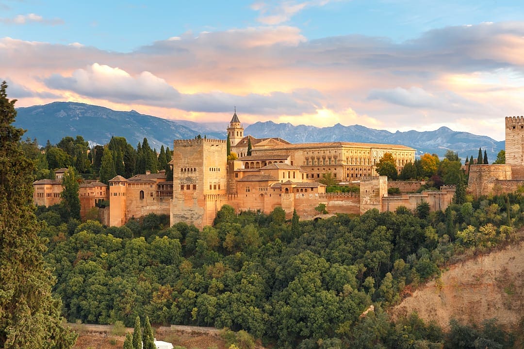 Alhambra Palace and Fortress Complex in Granada, Spain