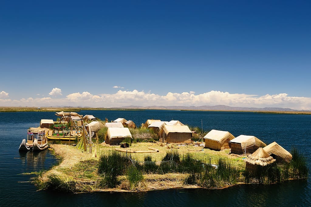 Floating islands in Uros, Peru