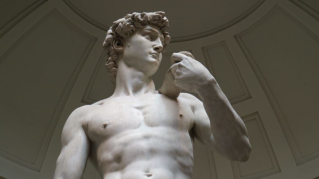 Michelangelo's David at the Uffizi Gallery in Florence, Italy