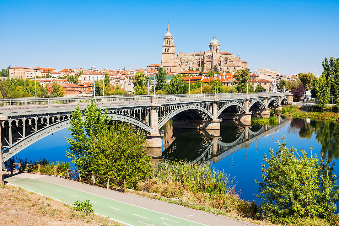 Bridge over the river crossing into Salamanca, Spain