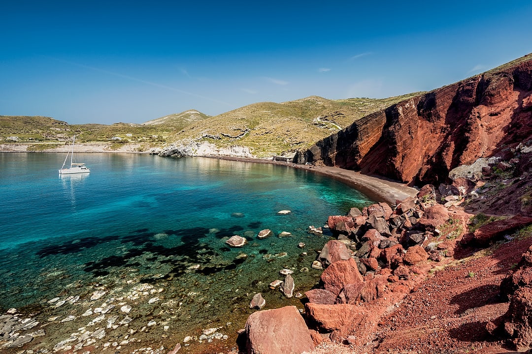 Red Beach on Santorini island, Greece