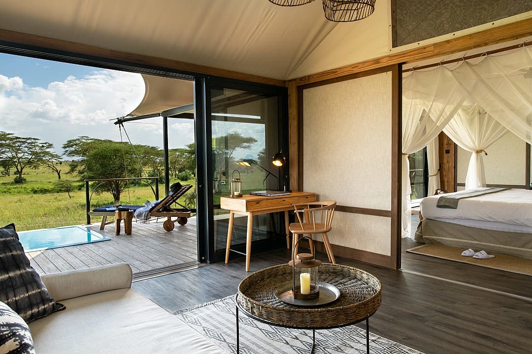 Luxurious guest tent in the Serengeti