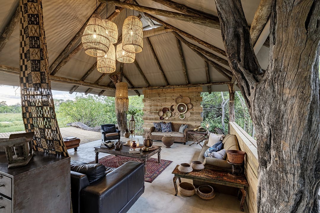 Luxury lodge at the Okavango Delta, Botswana.