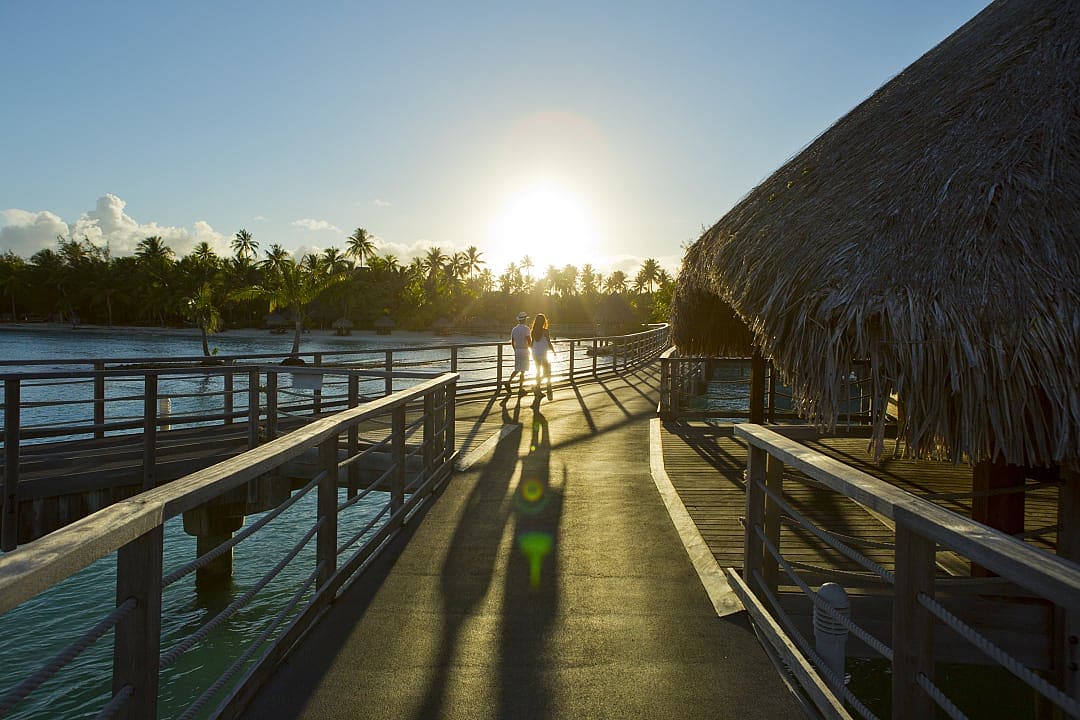 Overwater bungalows in Bora Bora. Photo courtesy Tahiti Tourisme