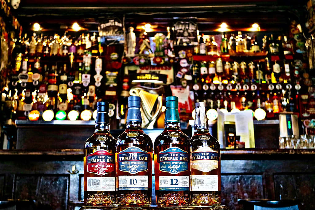 Whiskey tasting at the Temple Bar in Dublin, Ireland