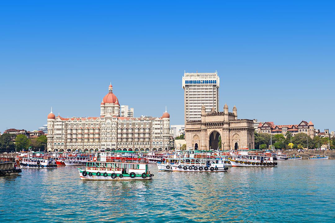 View of the Taj Mahal Palace in Mumbai.