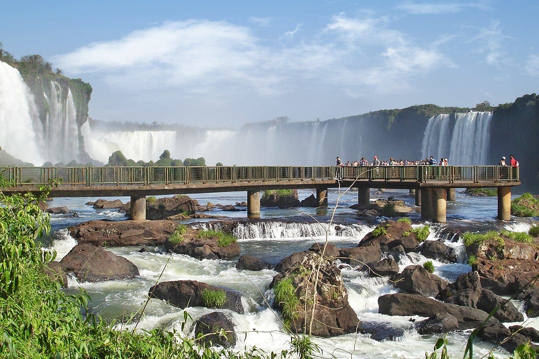 Suspended viewing platform at the Iguazú Falls in Argentina