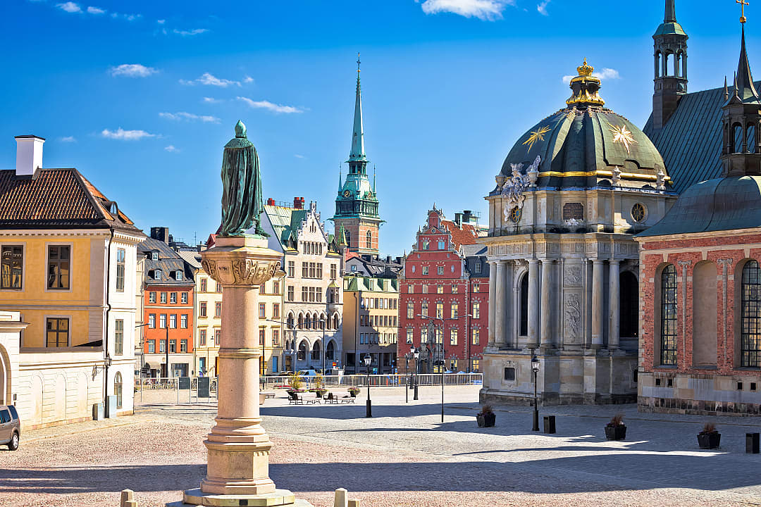 Riddarholmen Square in Stockholm, Sweden.