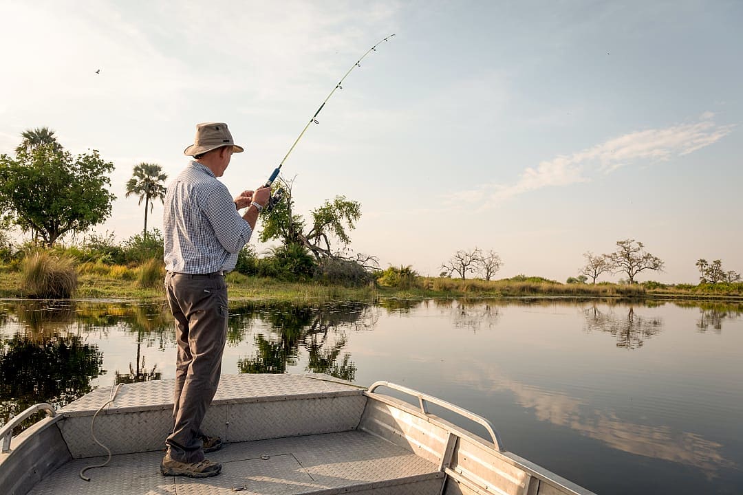 Fisherman on the Okavango Delta in Botswana