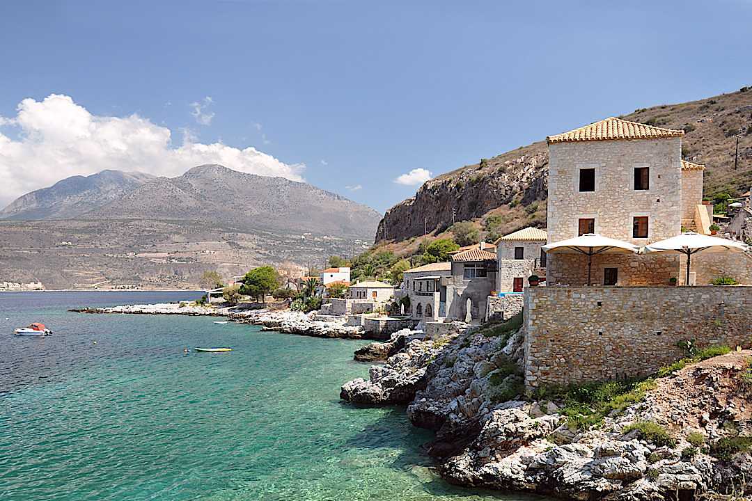 Houses in the Mani Peninsula, Greece.