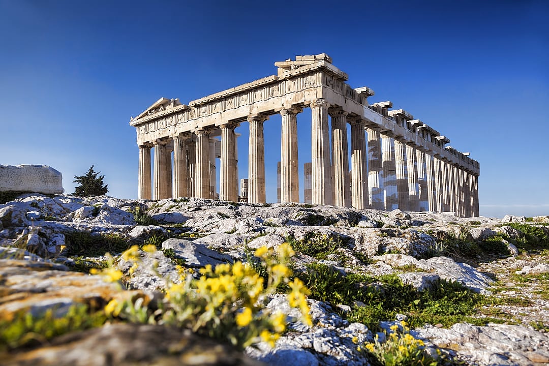Parthenon temple at the Acropolis in Athens Greece