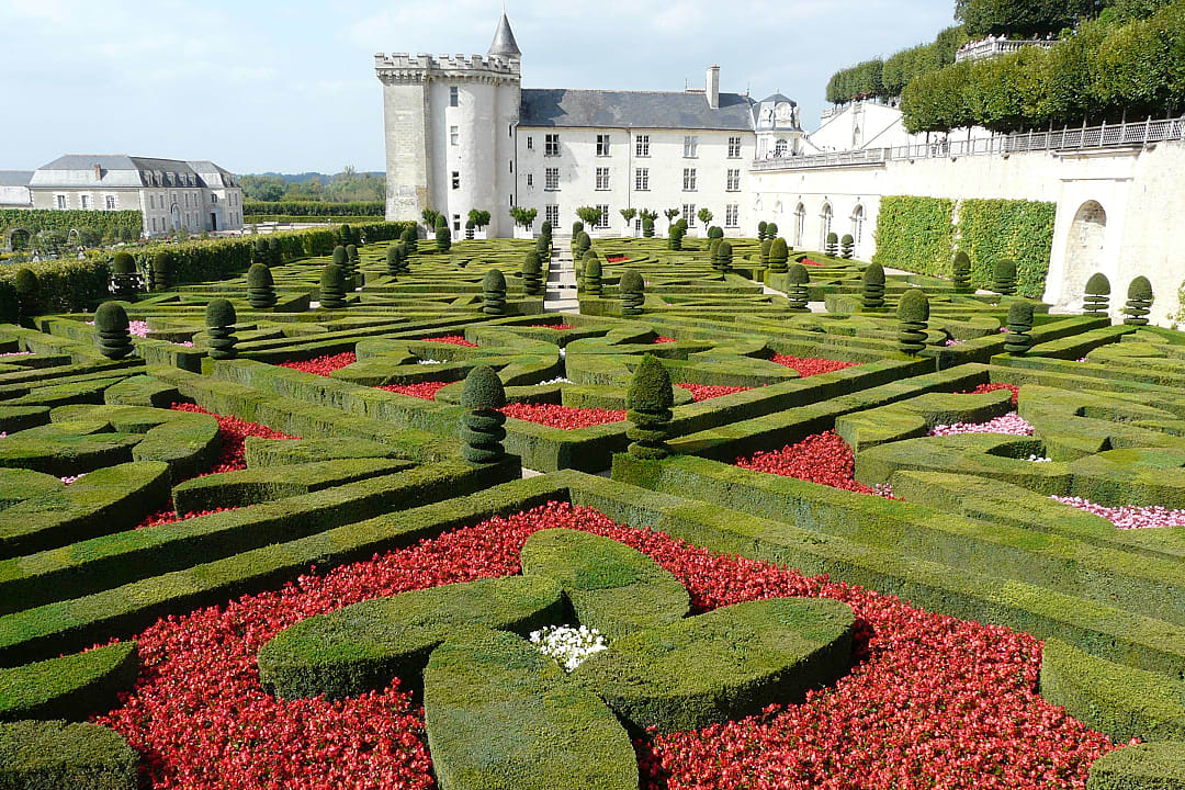 Formal gardens at the Château de Villandry in the Loire Valley