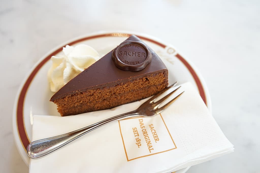 Sachertorte, classic Austrian chocolate cake layered with thin apricot jam