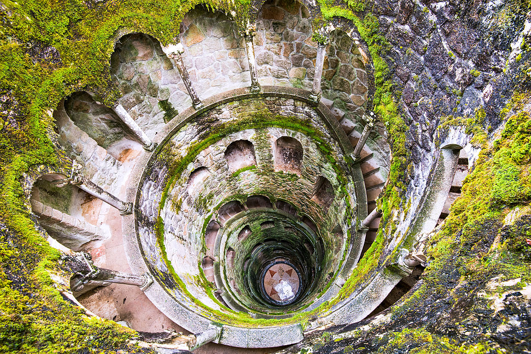 Deep well located on the land of Quinta da Regaleira, Portugal.