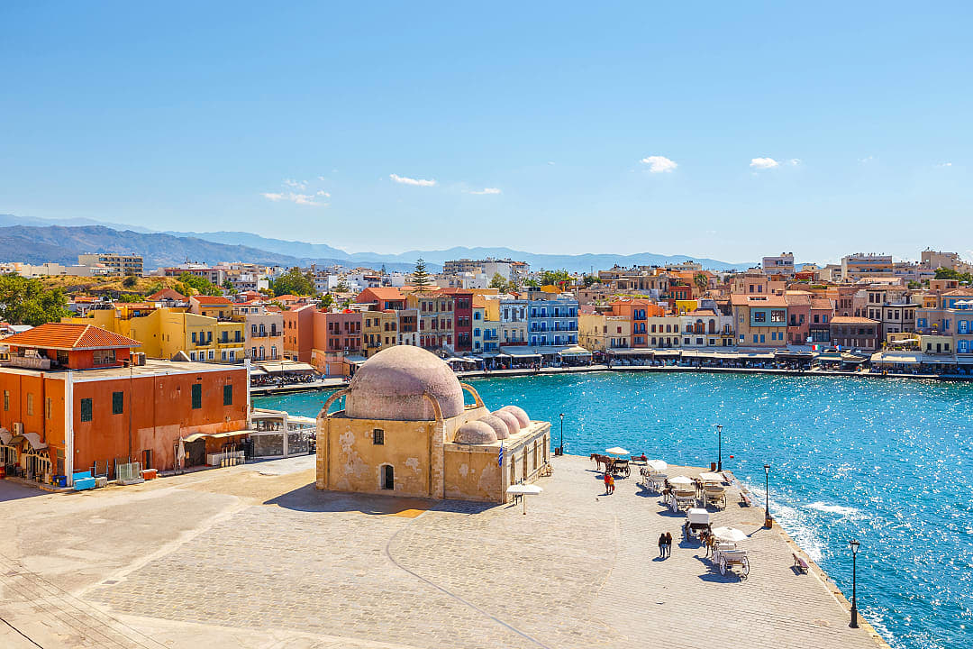 The old port of Chania in Crete, Greece