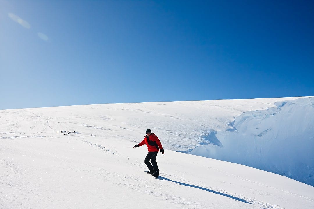 Snowboarding in Antarctica