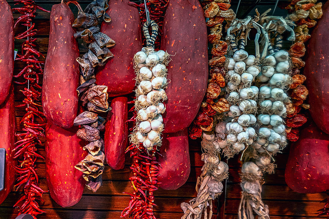 Pastirmasi on display in the Grand Bazaar