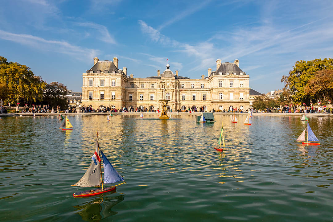 Vintange toy boats in the pond at the Palais du Luxembourg