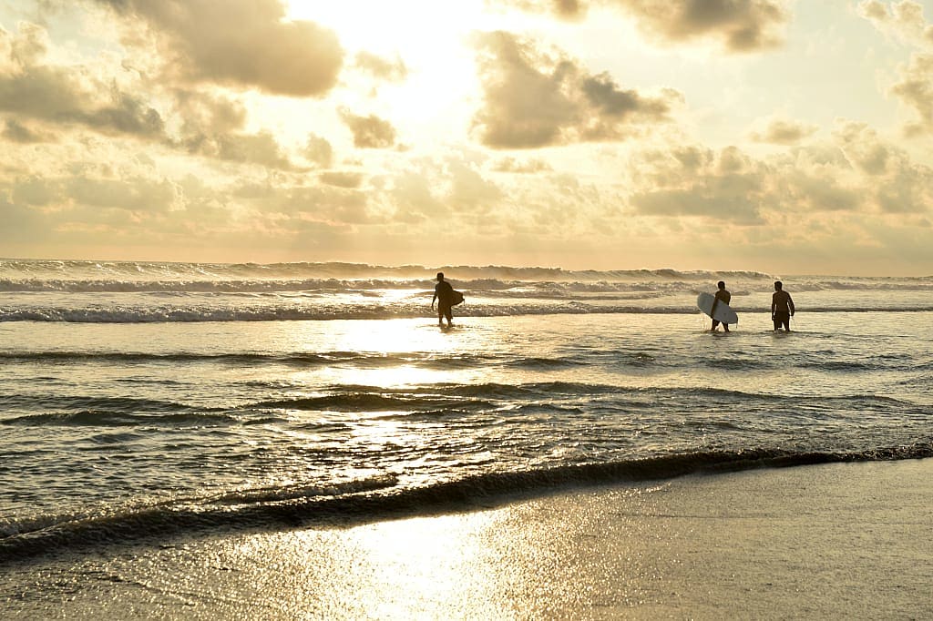 Surfing at Santa Teresa beach in the Puntarenas Province of Costa Rica