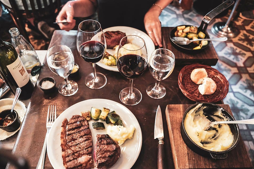 A dining experience at a restaurant in Argentina.