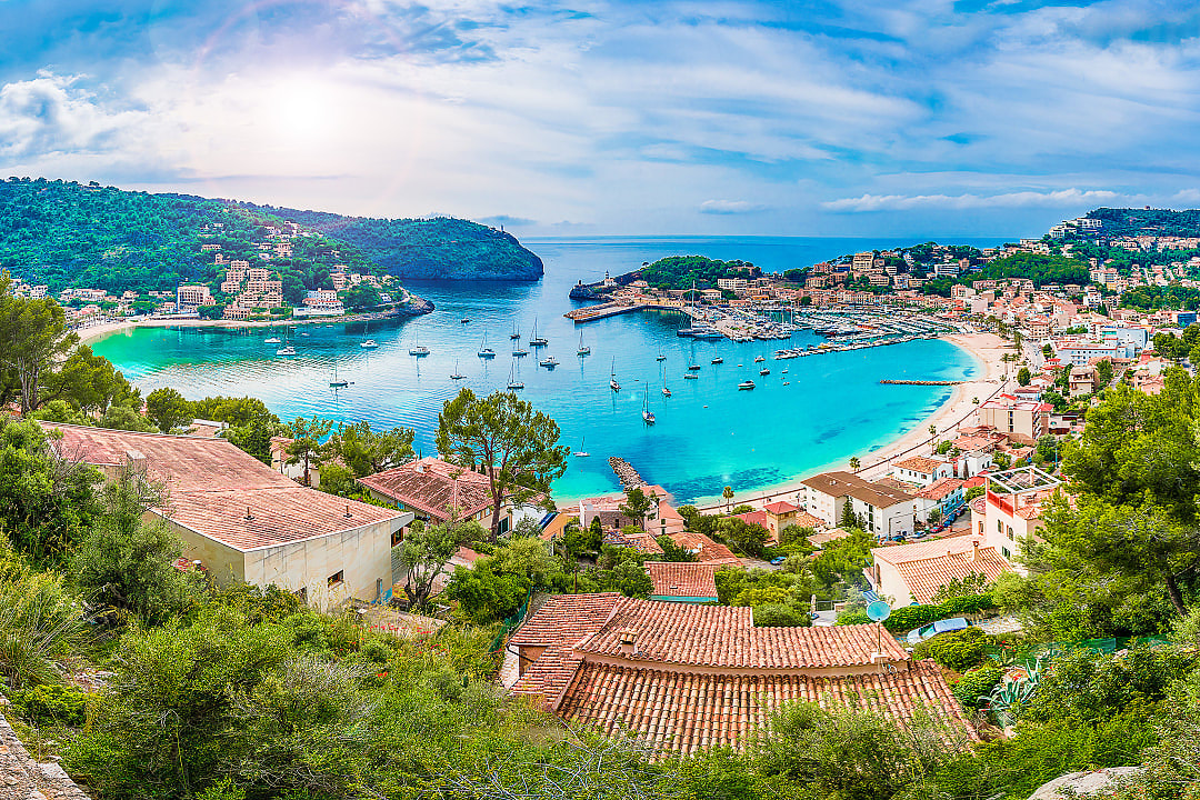 View of Porte de Soller in Palma de Mallorca, Spain.