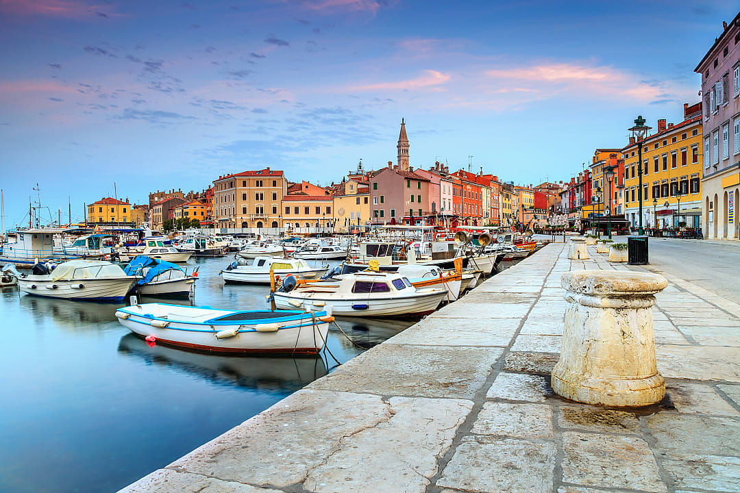 The harbor of Rovinj, Istria.