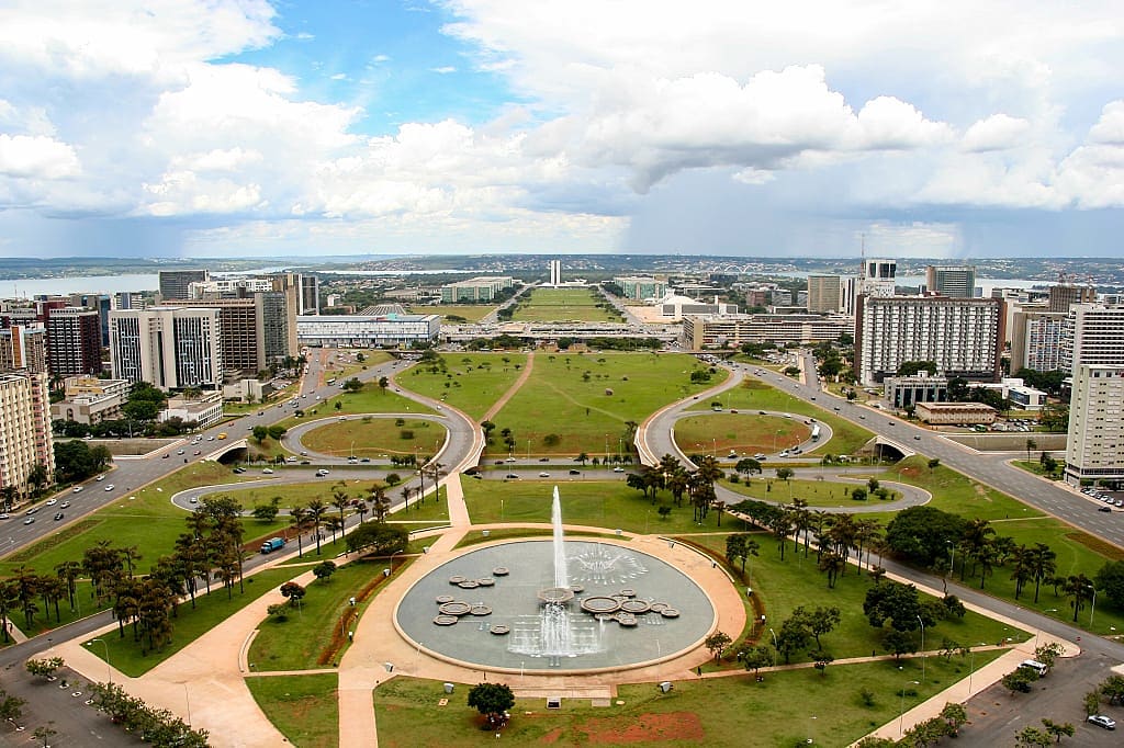 Aerial view of Brasilia in Brazil.