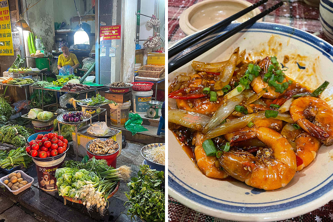 Cho Hom Food Market in Hanoi, Vietnam