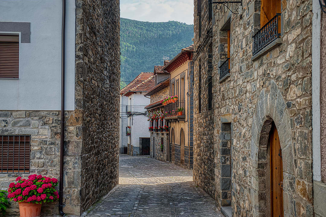 Village in Ansó Valley, Aragon, Spain.
