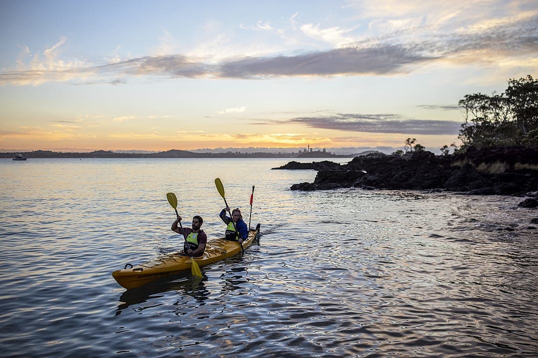 Kayaking Hauraki Gulf in New Zealand