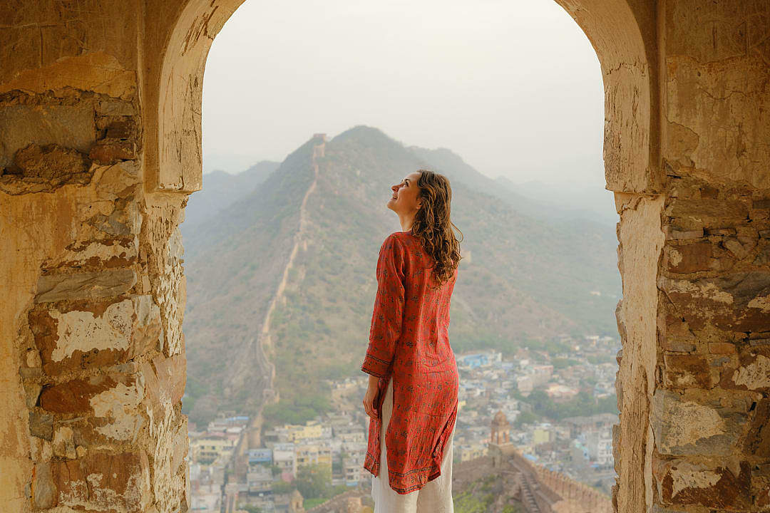 Walls of Amber in Jaipur, India.