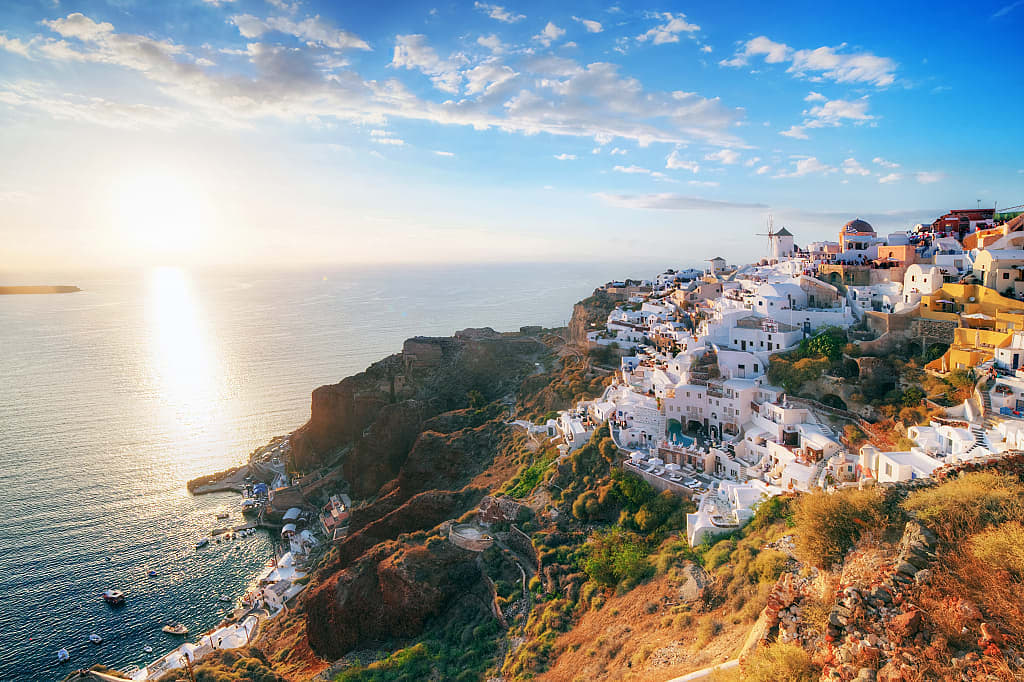 Oai, Santorini at sunset