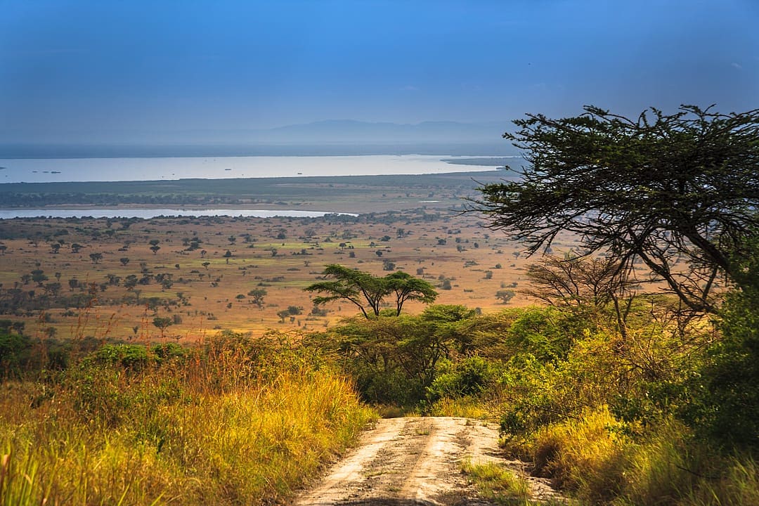Lake Edward in Queen Elizabeth Park, Uganda.