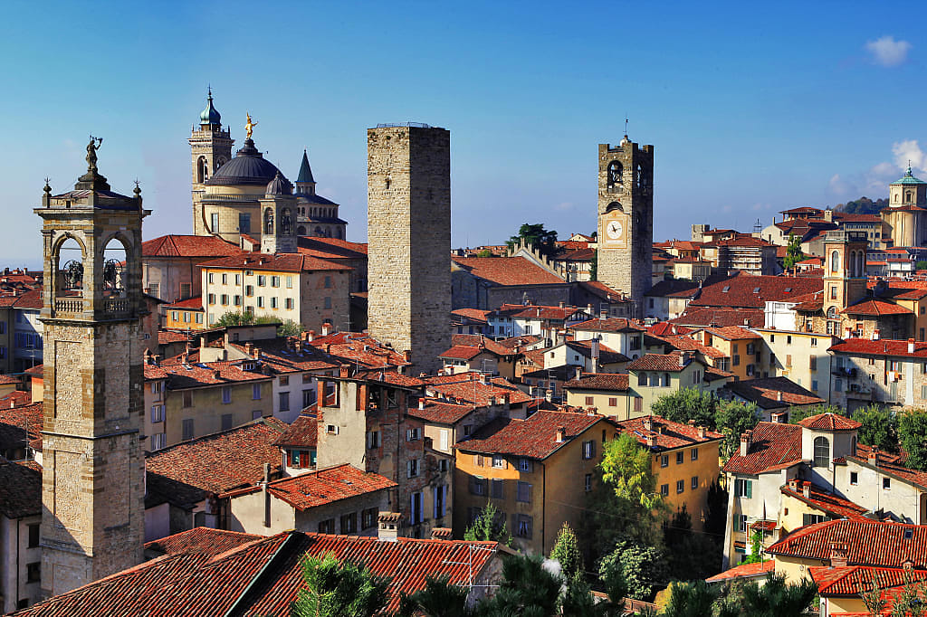 Medieval town of  Bergamo, Italy