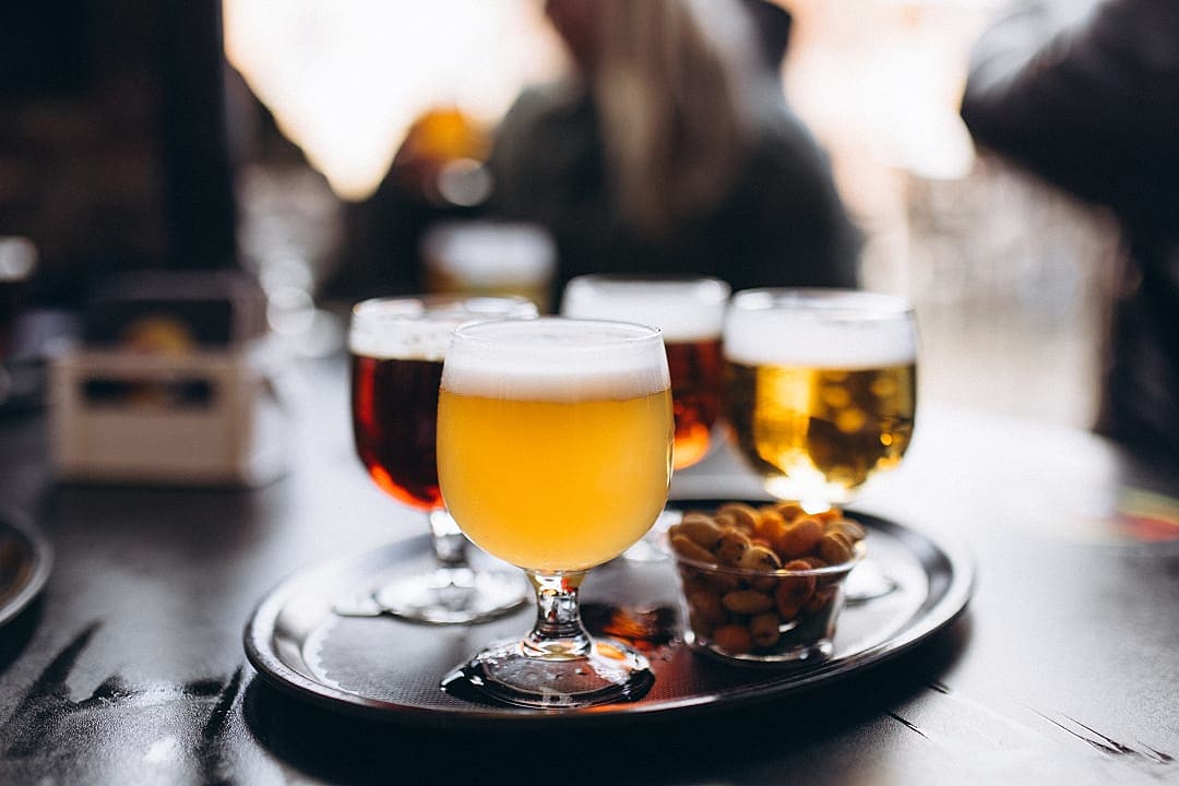 A beer tasting in Belgium.