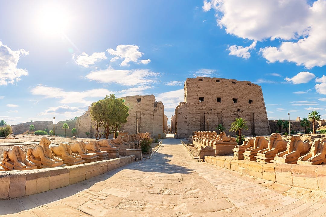 Sphinx alley in Karnak temple complex, Luxor, Egypt