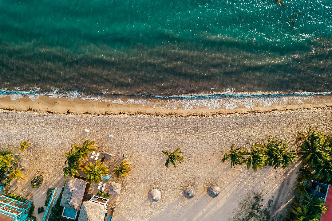 Tropical beach in Placencia Peninsula, Belize